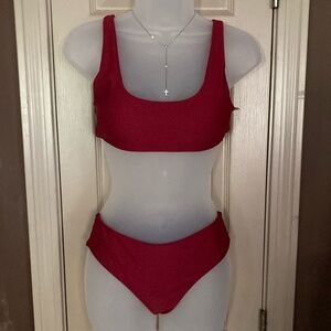 Deep, rich, dark red SHEIN bikini S EUC no rips or